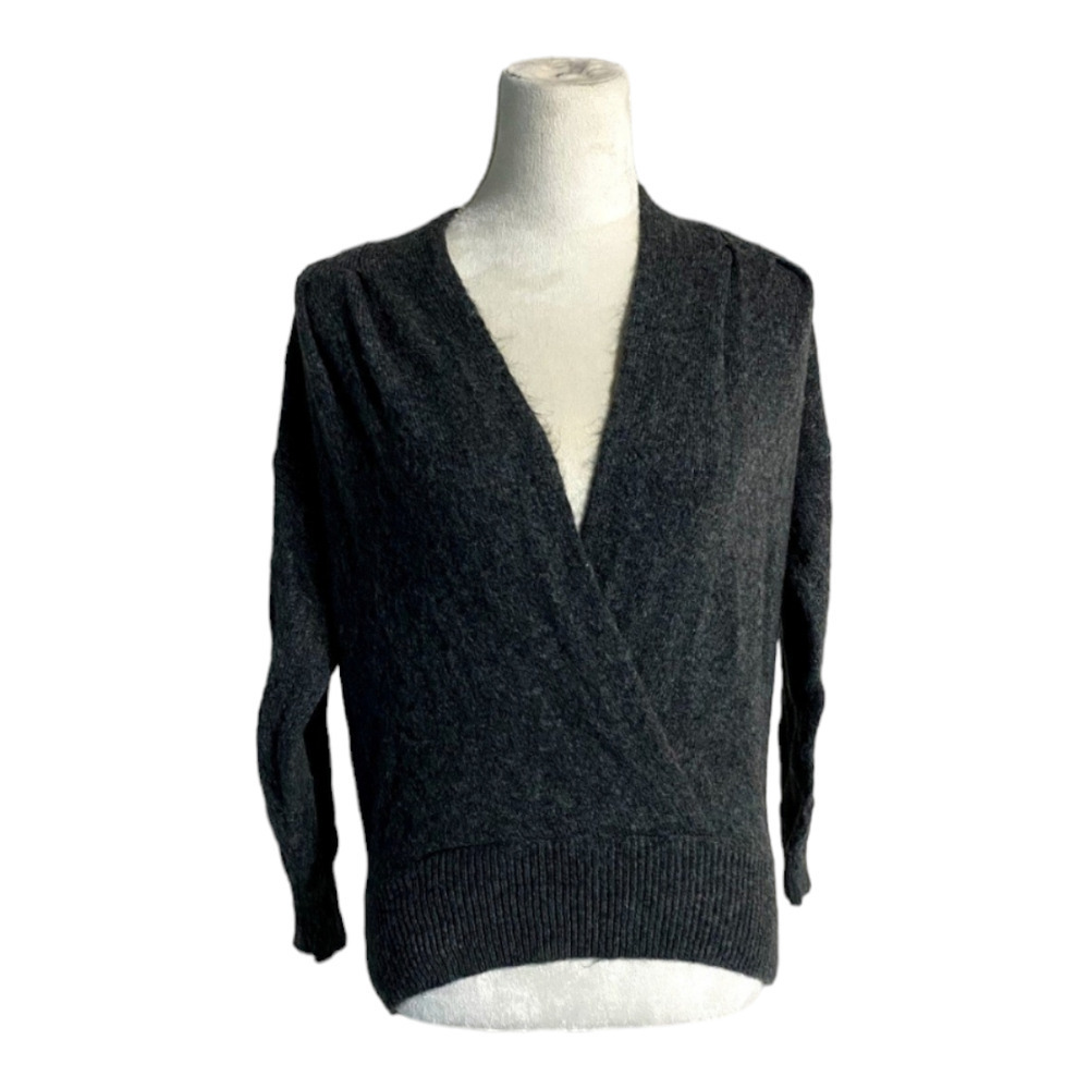 ASTR Gray Deep V Wrap Front Sweater size XS - Picture 2 of 7